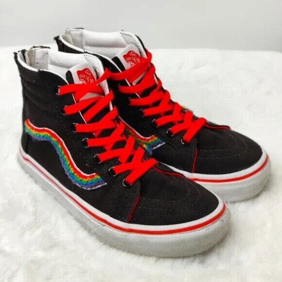 Vans Black Rainbow Kids sneaker sz 1.5 - Picture 3 of 9